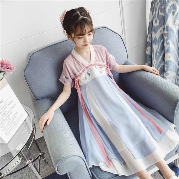 2020 summer national style theme costume ethnic clothing girl's hanfu new zhongda children's retro flower children's hanfu, Red
2020 summer national style theme costume ethnic clothing girl's hanfu new zhongda children's retro flower children's hanfu, Red