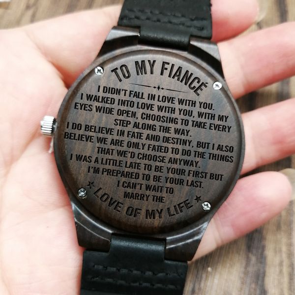 to my fiance engraved wooden watch you are my always and forever happily ever after soulmate friend, Slivery;brown
to my fiance engraved wooden watch you are my always and forever happily ever after soulmate friend, Slivery;brown