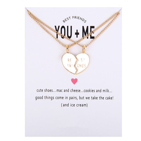 you and me friendship glaze broken heart pendant necklaces friend alloy clavicle chain necklace for girls jewelry gifts, Silver
you and me friendship glaze broken heart pendant necklaces friend alloy clavicle chain necklace for girls jewelry gifts, Silver