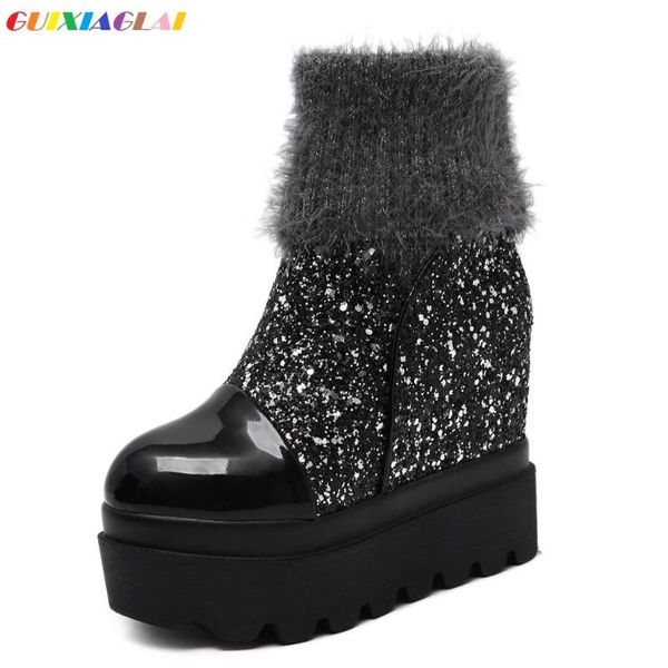 2020 autumn winter new sock boots 12cm warm middle tube sequin wool socks inside heightening sleeve short boots women, Black
2020 autumn winter new sock boots 12cm warm middle tube sequin wool socks inside heightening sleeve short boots women, Black