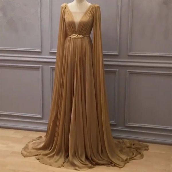saudi arabia long cape evening dresses with gold sash chiffon v-neck formal evening gown elegant party dress lange jurk, White;black
saudi arabia long cape evening dresses with gold sash chiffon v-neck formal evening gown elegant party dress lange jurk, White;black