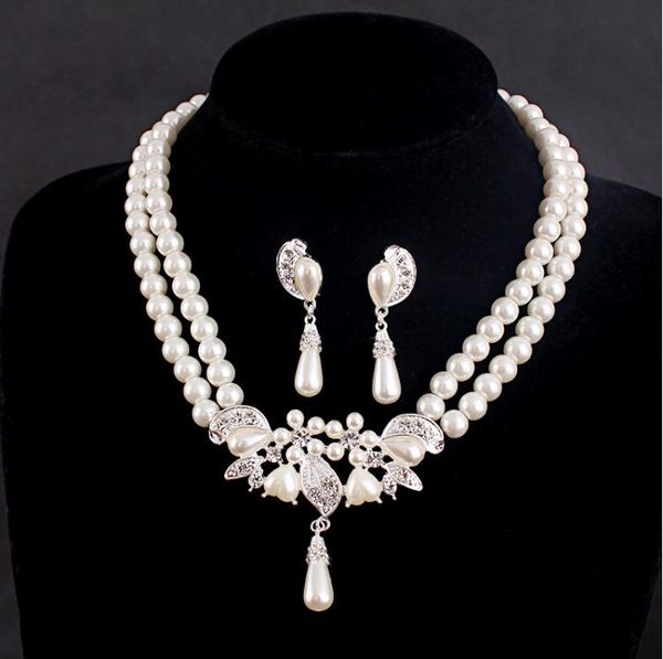 new european and american fashion trend bride personality accessories two-piece necklace earrings exquisite jewelry pearl suit, Silver
new european and american fashion trend bride personality accessories two-piece necklace earrings exquisite jewelry pearl suit, Silver