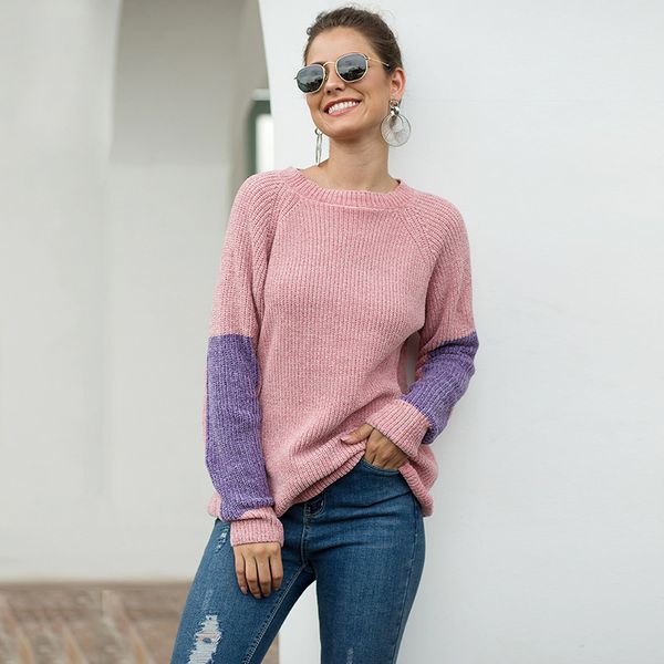 women's black and white pullover round neck sweater for autumn and winter 2020 cute sweater knitted women sweaters, White;black
women's black and white pullover round neck sweater for autumn and winter 2020 cute sweater knitted women sweaters, White;black