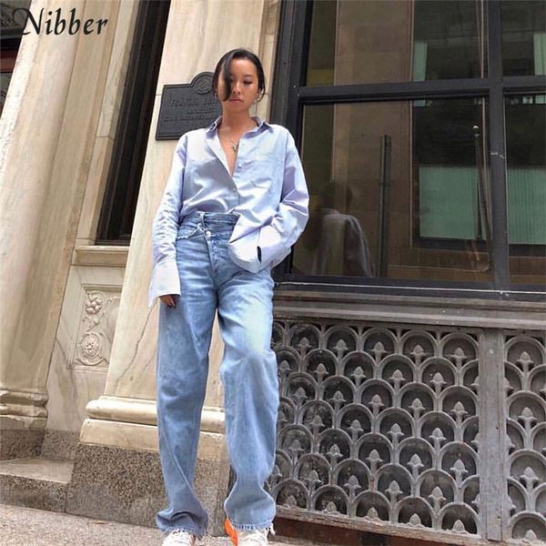 nibber 2020spring fashion jeans women's loose casual straight pants new cotton high waist streetwear office lady wide leg pants, Black;white
nibber 2020spring fashion jeans women's loose casual straight pants new cotton high waist streetwear office lady wide leg pants, Black;white