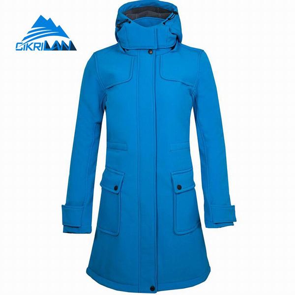 new female long outdoor softshell jacket women hooded windbreaker coat hiking climbing camping skiing sport fleece lined jackets, Blue;black
new female long outdoor softshell jacket women hooded windbreaker coat hiking climbing camping skiing sport fleece lined jackets, Blue;black