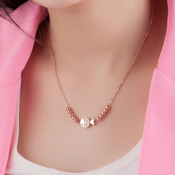 temperament frosted small fish necklace 18k rose gold plated women's short chain color gold choker new year gift, Silver
temperament frosted small fish necklace 18k rose gold plated women's short chain color gold choker new year gift, Silver