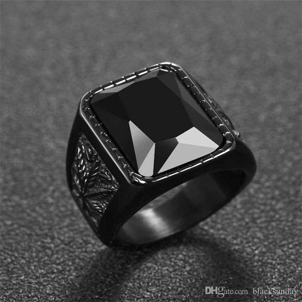 fashion black ring for men tide brand high street ring with leaf pattern hip hop style mens gemstone ring, Golden;silver
fashion black ring for men tide brand high street ring with leaf pattern hip hop style mens gemstone ring, Golden;silver