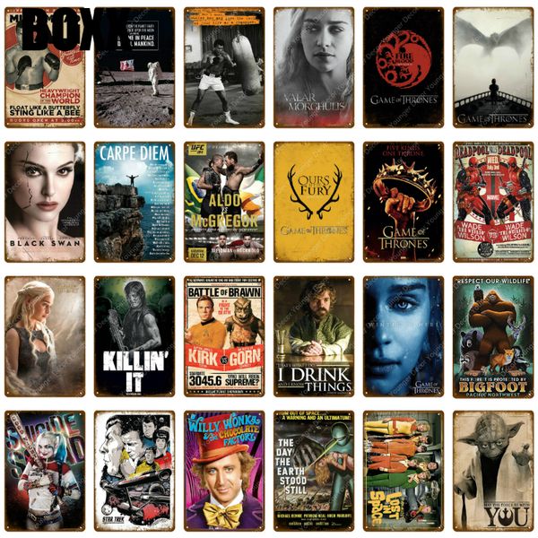 2020 классический фильм игра престолов / deadpool / black swan стендовые vintage металлические жестяные знаки стикер стены для pub bar club
2020 классический фильм игра престолов / deadpool / black swan стендовые vintage металлические жестяные знаки стикер стены для pub bar club