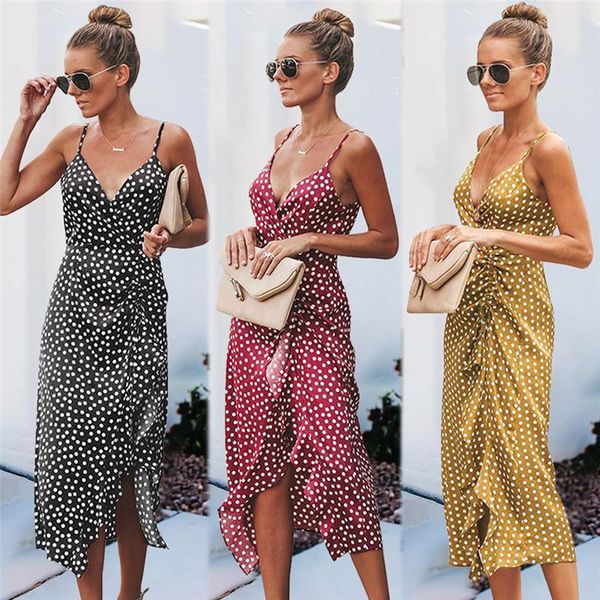 polka dot women maxi dresses summer split spaghetti strap backless v neck designer women dresses fashion casual women clothing, Black;gray
polka dot women maxi dresses summer split spaghetti strap backless v neck designer women dresses fashion casual women clothing, Black;gray
