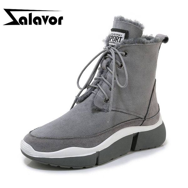 zalavor 5 color genuine leather snow boots lace up plush fur winter shoes woman round toe ankle boots footwear size 35-39, Black
zalavor 5 color genuine leather snow boots lace up plush fur winter shoes woman round toe ankle boots footwear size 35-39, Black