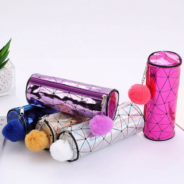rhombus fashion hair ball cylindrical laser pencils bags durable large capacity school supplies stationery cosmetic bag
rhombus fashion hair ball cylindrical laser pencils bags durable large capacity school supplies stationery cosmetic bag