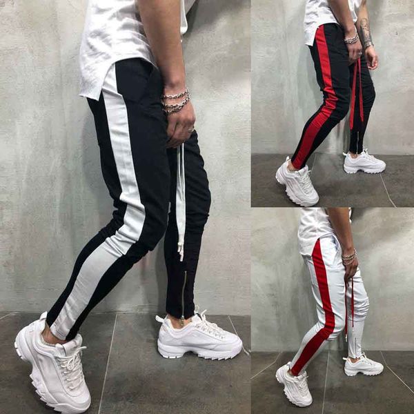 men sweatpants casual joggings sport striped baggy pockets pants trousers fitness workout running sport training trousers, Black
men sweatpants casual joggings sport striped baggy pockets pants trousers fitness workout running sport training trousers, Black