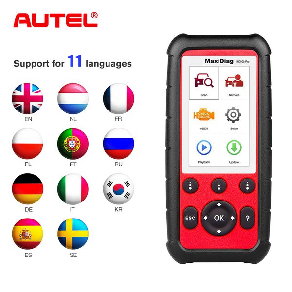 autel maxidiag md808 pro all system obd2 car scanner for oil battery reset registration parking brake pad relearn,sas,srs,abs
autel maxidiag md808 pro all system obd2 car scanner for oil battery reset registration parking brake pad relearn,sas,srs,abs