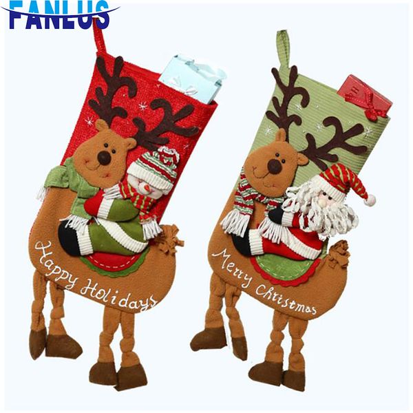 1pcs non-woven fabric merry christmas santa claus stocking big size decorations tree christmas gift for kids xmas snow man bag
1pcs non-woven fabric merry christmas santa claus stocking big size decorations tree christmas gift for kids xmas snow man bag