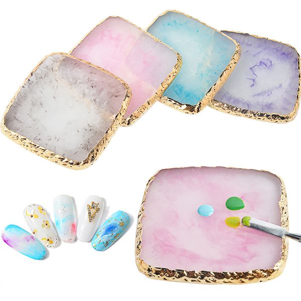 1pcs practice nail art colorful palette dish gold edge gel polish pigment holder drawing plate manicure display board, Silver
1pcs practice nail art colorful palette dish gold edge gel polish pigment holder drawing plate manicure display board, Silver