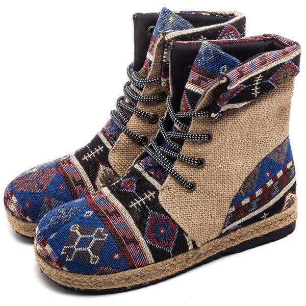 spring new high-women's shoes with cuff shoes cotton linen boots embroidered comfortable women's flat, Black
spring new high-women's shoes with cuff shoes cotton linen boots embroidered comfortable women's flat, Black