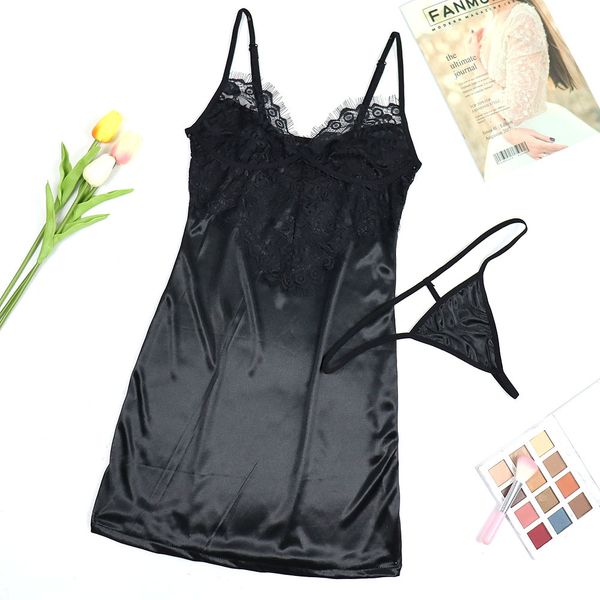 2020 new lingerie underwear sleepwear black hollow one-piece oiled cloth silk slip temptation tight suit, Black;red
2020 new lingerie underwear sleepwear black hollow one-piece oiled cloth silk slip temptation tight suit, Black;red