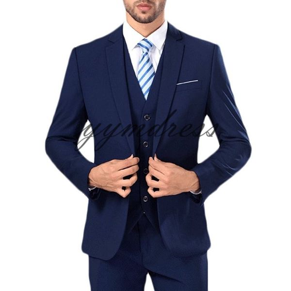 dark blue wedding tuxedos notched lapel one button slim fit mens prom tuxedos suits three pieces men suits (jacket+pants+vest+tie), Black;gray
dark blue wedding tuxedos notched lapel one button slim fit mens prom tuxedos suits three pieces men suits (jacket+pants+vest+tie), Black;gray