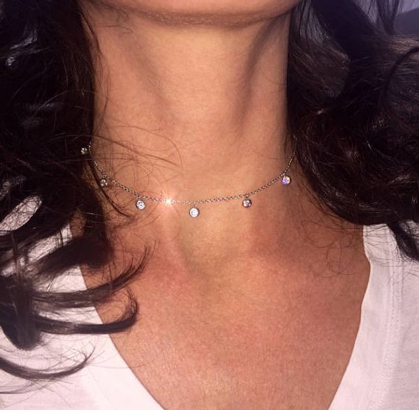 simple cz drop charm 35+7cm short chain thin delicate women girl gift 925 sterling silver 5pcs cz dots charm choker necklace
simple cz drop charm 35+7cm short chain thin delicate women girl gift 925 sterling silver 5pcs cz dots charm choker necklace