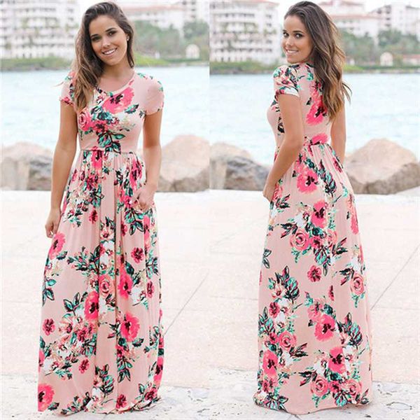 s-3xl women's summer high waist round neck long dresses female european and american flower beach short-sleeved dress, Black;gray
s-3xl women's summer high waist round neck long dresses female european and american flower beach short-sleeved dress, Black;gray