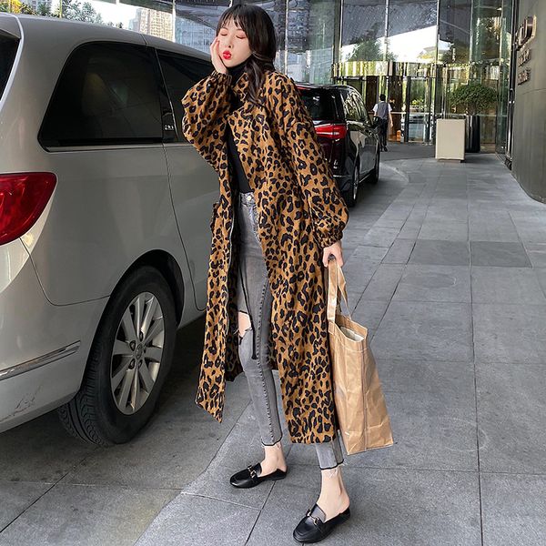 women's trench coats arrival thin leopard streetwear coat chic designer long sleeve abrigo largo mujer vintage version woman, Tan;black
women's trench coats arrival thin leopard streetwear coat chic designer long sleeve abrigo largo mujer vintage version woman, Tan;black