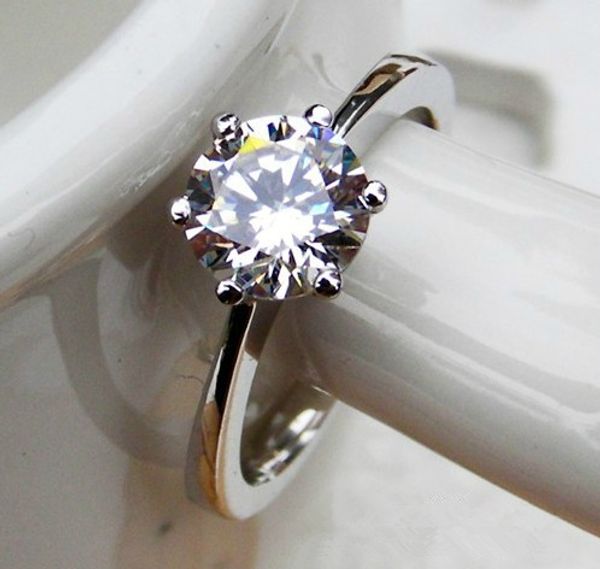 crowned 1.0ct diamond ring for women 925 sterling silver engagement ring for her white gold color, Golden;silver
crowned 1.0ct diamond ring for women 925 sterling silver engagement ring for her white gold color, Golden;silver