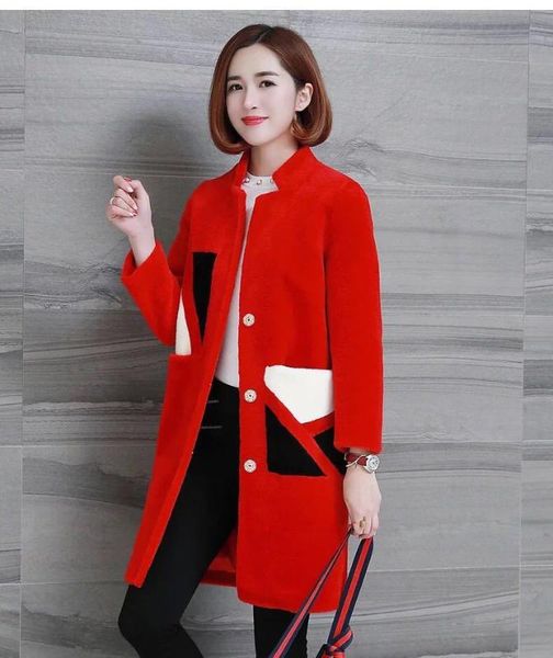 women's 100% wool coat winter jacket new natural sheep shearing real fur coats long warm overcoat casaco feminino, Black
women's 100% wool coat winter jacket new natural sheep shearing real fur coats long warm overcoat casaco feminino, Black