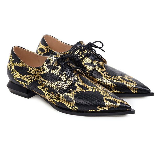 snake style pointed toe women oxford shoes lace up spring autumn ladies shoes flat casual office large size 50, Black
snake style pointed toe women oxford shoes lace up spring autumn ladies shoes flat casual office large size 50, Black