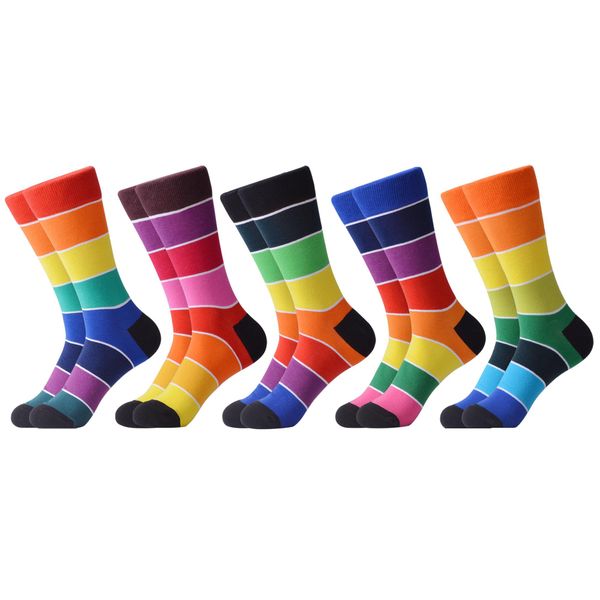 1pair new men's casual combed cotton colorful rainbow happy socks personality funny wedding gifts creative dress socks, Black
1pair new men's casual combed cotton colorful rainbow happy socks personality funny wedding gifts creative dress socks, Black