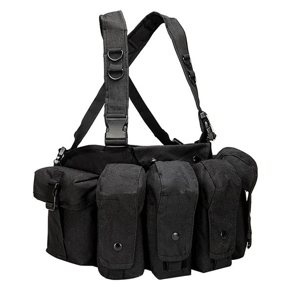 chest rig tactical vest army equipment pouch outdoor paintball hunting vest men tactical chest pouch durable, Camo;black
chest rig tactical vest army equipment pouch outdoor paintball hunting vest men tactical chest pouch durable, Camo;black