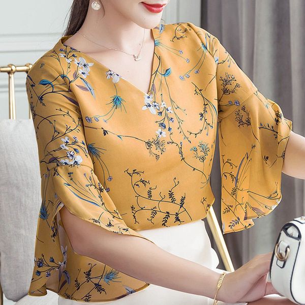 ribbonfish women summer style flower printed blouses shirts lady casual short flare sleeve bow tie v-neck blusas dd1504, White
ribbonfish women summer style flower printed blouses shirts lady casual short flare sleeve bow tie v-neck blusas dd1504, White