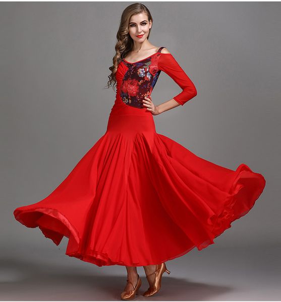 standard ballroom dance dresses women waltz modern competition dancing skirt ballroom dance dress, Black;red
standard ballroom dance dresses women waltz modern competition dancing skirt ballroom dance dress, Black;red