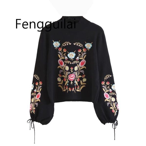 vintage chic floral embroidery knitted sweater women 2018 fashion turtleneck bow tie sleeve ladies pullovers casual pull mujer, White;black
vintage chic floral embroidery knitted sweater women 2018 fashion turtleneck bow tie sleeve ladies pullovers casual pull mujer, White;black