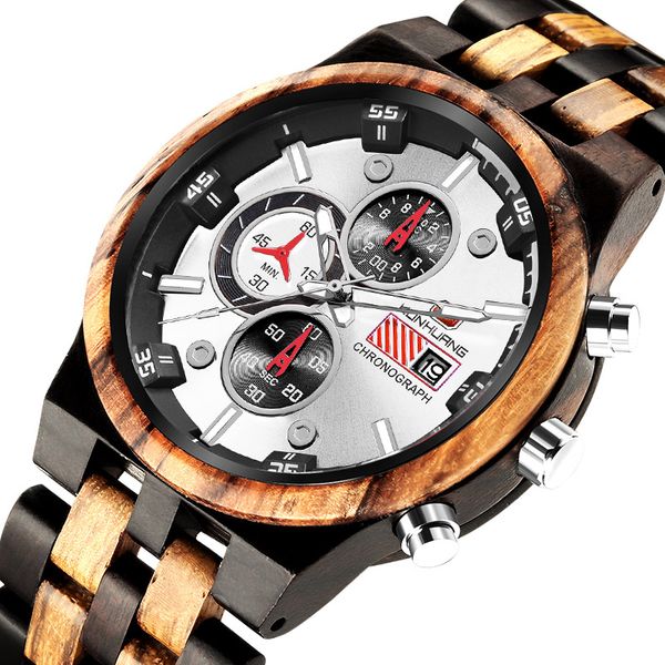 kunhuang wood watch waterproof fashion design chronogrpah quartz men watches new stylish watch men, Slivery;brown
kunhuang wood watch waterproof fashion design chronogrpah quartz men watches new stylish watch men, Slivery;brown