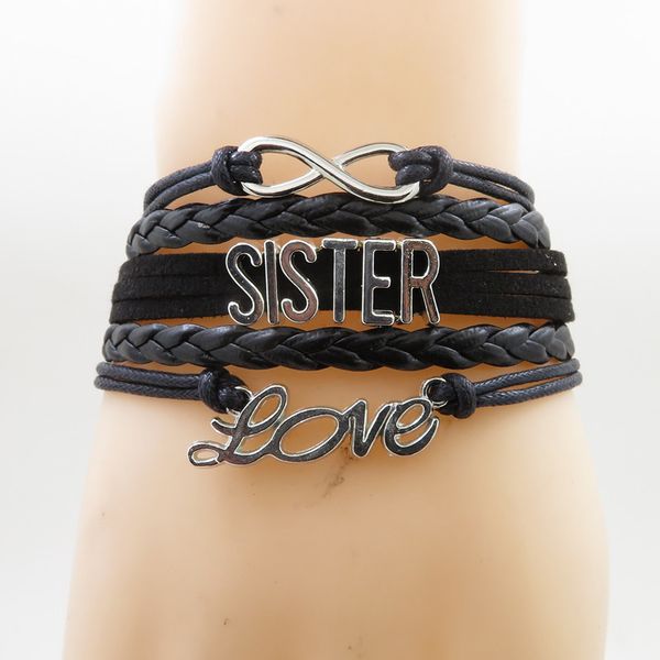 infinity sister bracelet love family gift bracelet black bracelet trendy sister bracelets & bangles for women and man, Golden;silver
infinity sister bracelet love family gift bracelet black bracelet trendy sister bracelets & bangles for women and man, Golden;silver