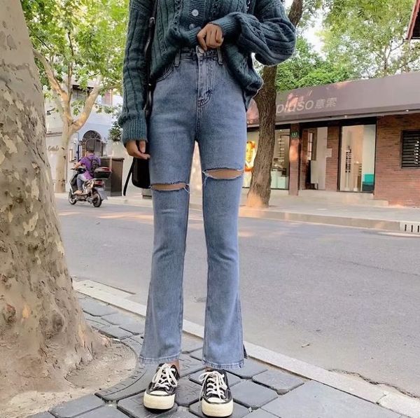 hcbless 2019 fall women's trousers open crotch jeans women's slim micro jeans trousers, Blue
hcbless 2019 fall women's trousers open crotch jeans women's slim micro jeans trousers, Blue