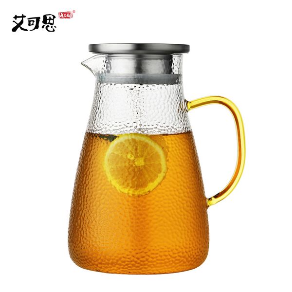 x&w 1500ml glass water jug heat-resistance water kettle transparent container with 304 stainless steel lid cold drinkware
x&w 1500ml glass water jug heat-resistance water kettle transparent container with 304 stainless steel lid cold drinkware
