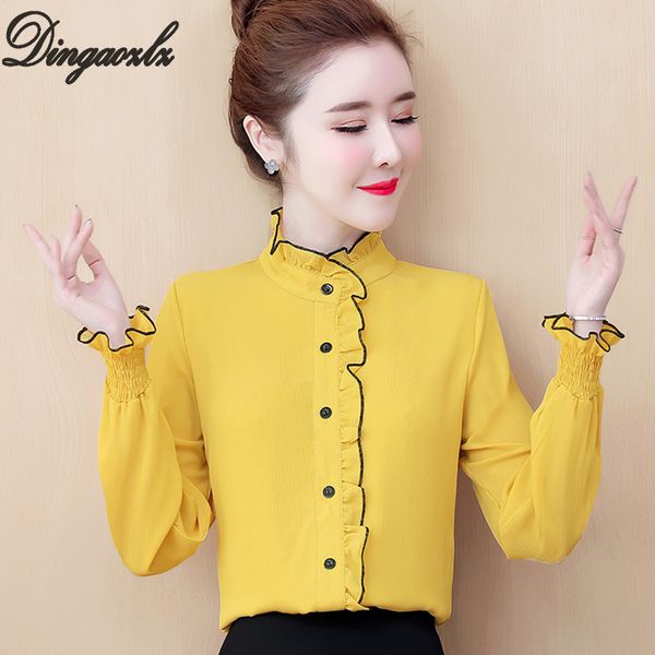 dingaozlz elegant womens and blouses long-sleeved ruffles white chiffon shirt fashion
dingaozlz elegant womens and blouses long-sleeved ruffles white chiffon shirt fashion