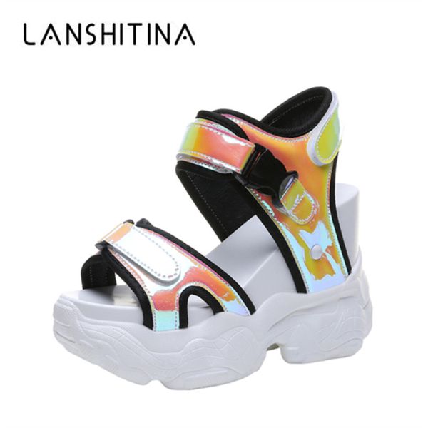 summer fashion women's sandals 11.5 cm heels wedge platform shoes bling leather high heels sandals for women gladiator sneakers, Black
summer fashion women's sandals 11.5 cm heels wedge platform shoes bling leather high heels sandals for women gladiator sneakers, Black