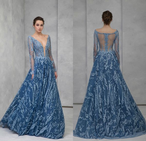 tony ward 2020 deep v neck evening dresses a line appliques long sleeve prom dress designer sweep train custom robes de soirée, Black
tony ward 2020 deep v neck evening dresses a line appliques long sleeve prom dress designer sweep train custom robes de soirée, Black