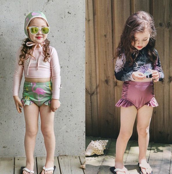 kids girls swimsuits letter printed children long sleeve swimwear+flamingos falbala trunks+cartoon hat 3pcs sets girl beach swimming y1348, Blue
kids girls swimsuits letter printed children long sleeve swimwear+flamingos falbala trunks+cartoon hat 3pcs sets girl beach swimming y1348, Blue