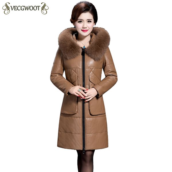 2018 winter new women genuine leather jacket fashion big size females coat slim hooded fur collar thicker warm outerwear pr373, Black
2018 winter new women genuine leather jacket fashion big size females coat slim hooded fur collar thicker warm outerwear pr373, Black