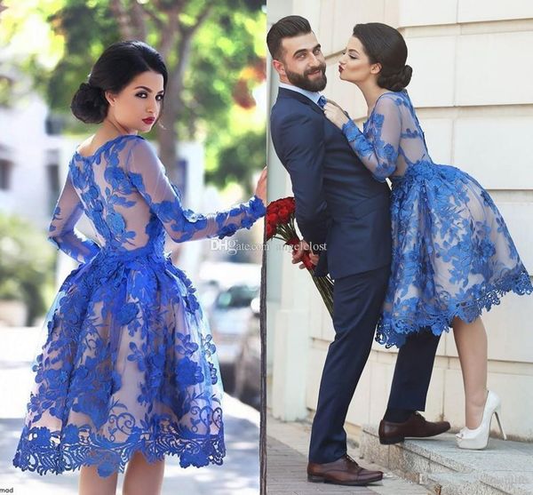 royal blue short lace homecoming dress with long sleeves knee length semi formal cocktail party dress, Black
royal blue short lace homecoming dress with long sleeves knee length semi formal cocktail party dress, Black