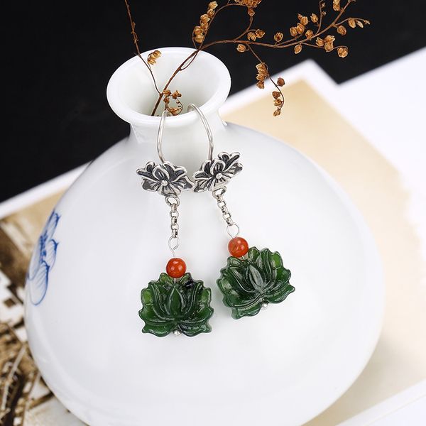 2018 earings fashion jewelry hetian jade south one luyin s925 pure inlay ms lotus flower wholesale high-grade pendant earrings, Golden;silver
2018 earings fashion jewelry hetian jade south one luyin s925 pure inlay ms lotus flower wholesale high-grade pendant earrings, Golden;silver