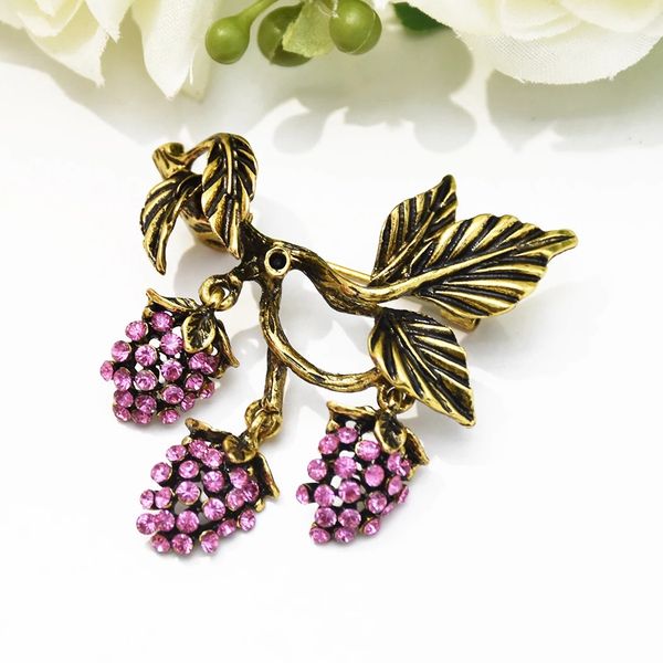 raspberry rhinestone brooch pins shirt dress clothes fashion accessories, Gray 
raspberry rhinestone brooch pins shirt dress clothes fashion accessories, Gray