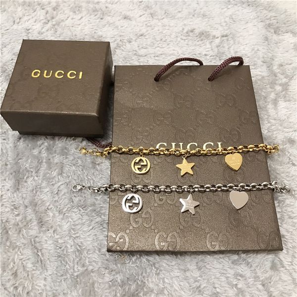 european fashion designer s charm bracelets f3 gucci s mens and woman lovers chain bracelet with box gift, Golden;silver 
european fashion designer s charm bracelets f3 gucci s mens and woman lovers chain bracelet with box gift, Golden;silver