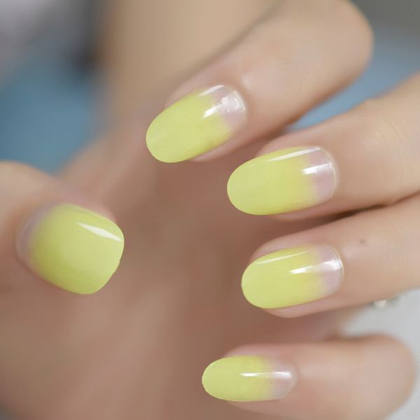 summer neon false nails ombre lemon yellow oval short gradient press on fingernails kit 24 with glue sticker, Red;gold
summer neon false nails ombre lemon yellow oval short gradient press on fingernails kit 24 with glue sticker, Red;gold