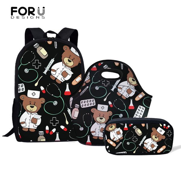 forudesigns cartoon nurse bear pattern school bags student backpacks 3 pieces/set children satchels for teenage girls schoolbags
forudesigns cartoon nurse bear pattern school bags student backpacks 3 pieces/set children satchels for teenage girls schoolbags