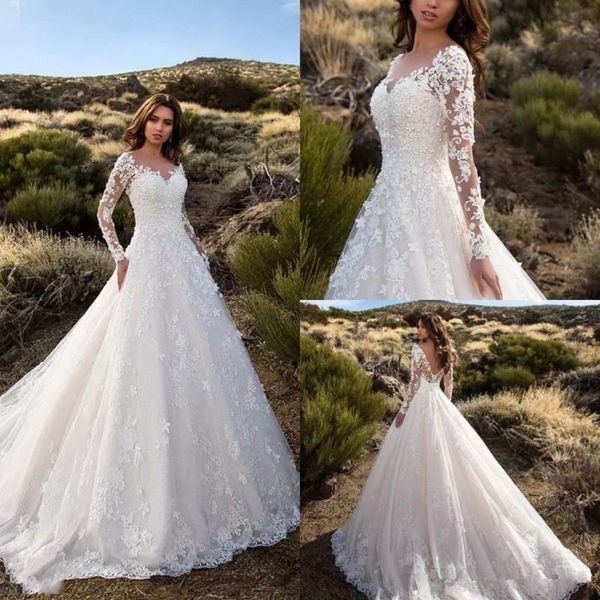 modest long sleeve wedding dresses with pockets lace appliqued backless bridal gowns sheer jewel neck garden country wedding dress, White
modest long sleeve wedding dresses with pockets lace appliqued backless bridal gowns sheer jewel neck garden country wedding dress, White