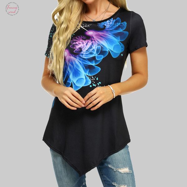 fashion 3d floral print t shirt plus size irregular tshirt casual v neck summer lady tunic female women short sleeve shirt, White
fashion 3d floral print t shirt plus size irregular tshirt casual v neck summer lady tunic female women short sleeve shirt, White